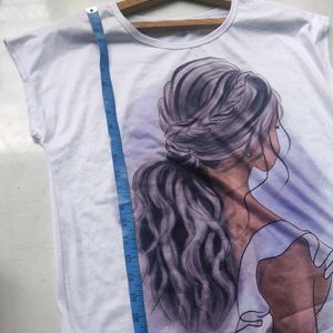 Printed White T Shirt