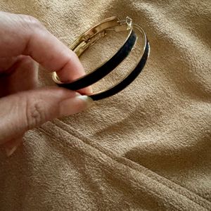 H&M Black Gold Hoop Earrings