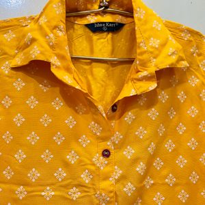 Yellow Colour Kurti For Occasion