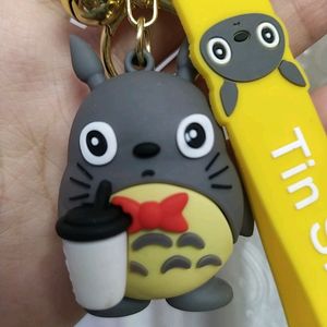 Totoro 3d Keychain With Bell