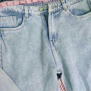 Light Blue Wide Leg Denim Jeans