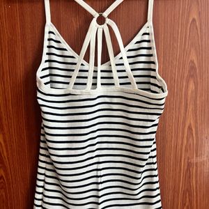 White And Navy Blue Lining Camisole