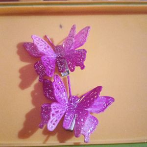 Beautiful Pink Butterfly Clips