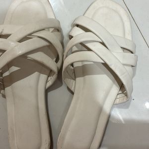 White Flats Sandals