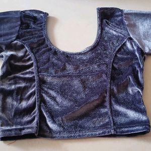 Soft Velvet Fabric Readymade Blouse Elbow Sleeves