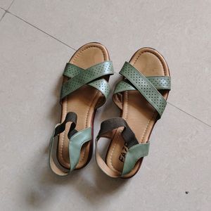 Green Color Sandals