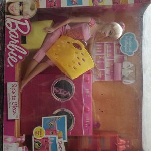 Barbie Speen To Clean Laundry Room Doll