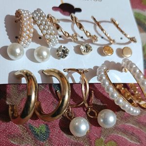 9 Pairs Of Beutiful Earings & Studs