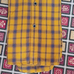 Mustard Blue Check Shirt