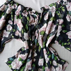 New Korean Off Shoulder Floral Bardot