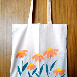 Hand-painted Floral Cloth Tote Bag