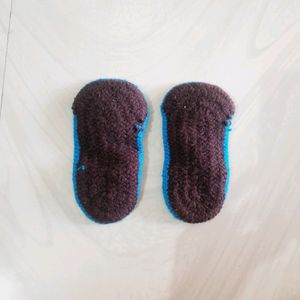 Hand Knitted Chappal For Baby Girls