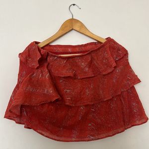 Cotton Frill Mini Skirt