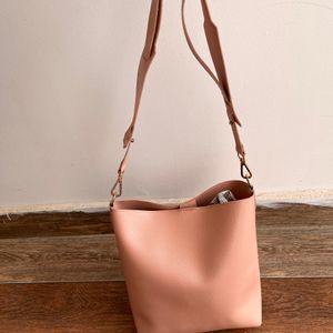 Miniso peach tote Bag