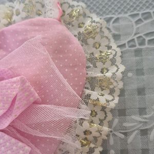 Baby Pink lacy frilly heart shaped  SLING