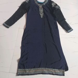 Blue Suit With Palazzo And Dupatta