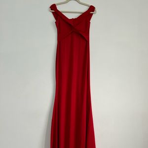 Red Fishtail Maxi Stretchable Dress