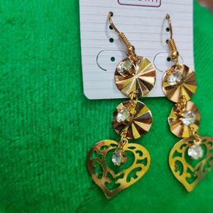 Fancy Heart Shape Gold Plated Earring