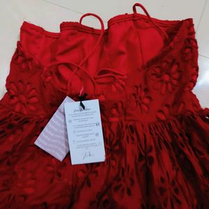 Red Flared Party Wear Dress