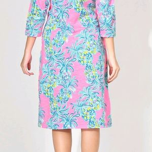 cTshirt Dress With Pocket. Blue And Pink. Soft Fab