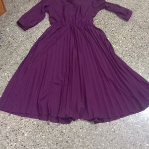 Wine Colour Flared Midi