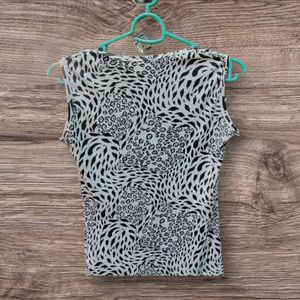 Animal Print Cut Sleeve Top