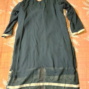 Black Embroidered Kurta With Sharara