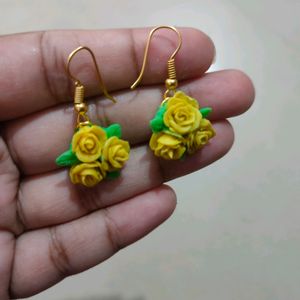 Rose Earings (Yellow)