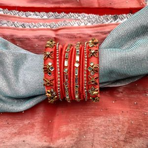 Light orange Silk thread Bangle Set🌼