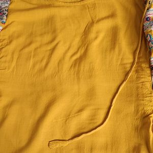 Attach Jacket Yellow Kurti