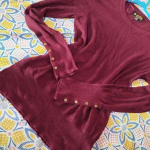 Mode Burgundy Sweater Top