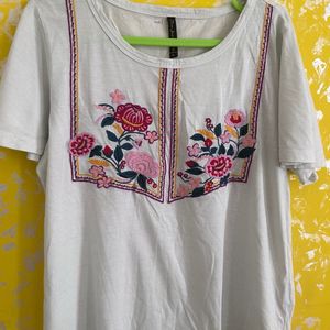 White Embroidered Top