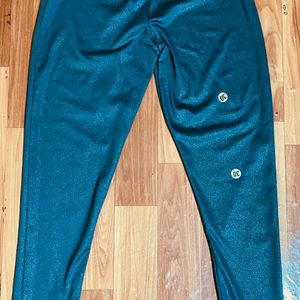 Peacock Green Shimmer Leggings For Girls