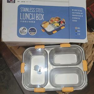 New🔥Stainless Steel 3 Compartments Lunch Box