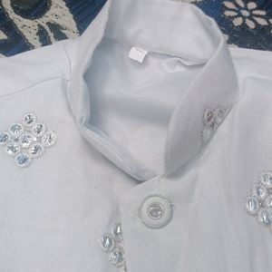 White Kurta Pajama And Wase ort