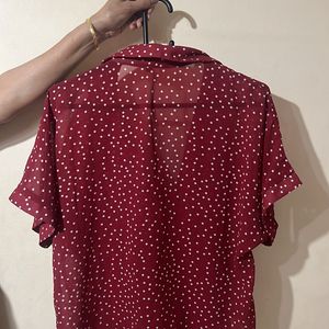 Y2K Pinteresty Polka Shirt