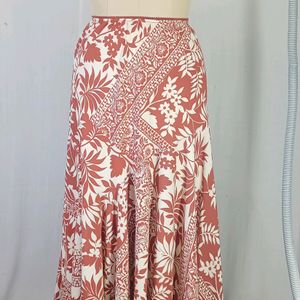 New Tropical Border Print Skirt