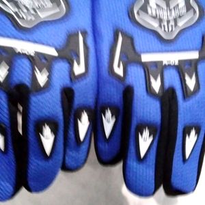 Blue Bike Riders Glove With Full Fingers