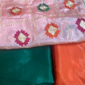 Combo Of Two Dress Material With One Phulkari