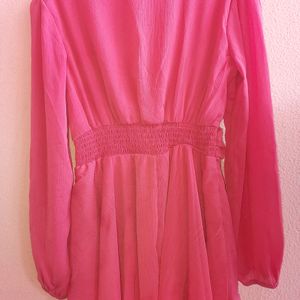 💖Prettty Pink Belt Look Designer Full Sleeves Top.