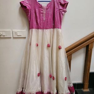 Beautiful Pink And White Frock