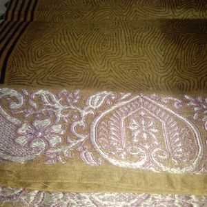 Vintage Pure Silk Threadwork Border Saaree