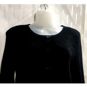 Black Crop Cardigan Sweater For women's