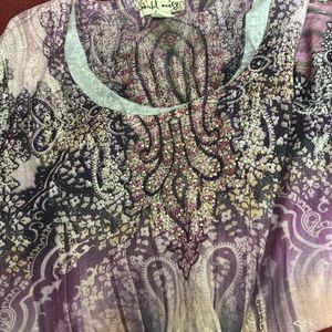 Lavender Silk Western Shirt