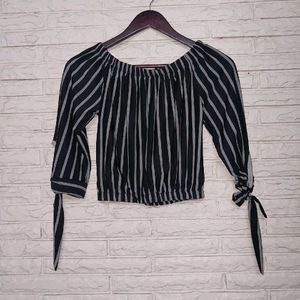 Off Shoulder Stripes Top