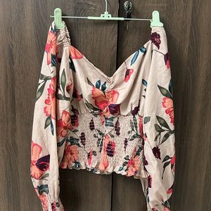 Floral Smocked Peach Top