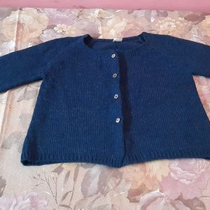 Classic Navy Blue Crop Cardigan