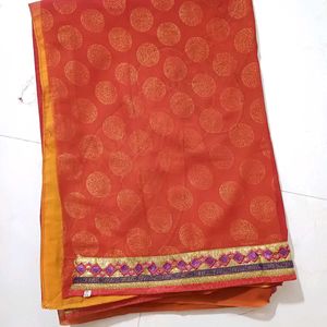 💥🆕️ Designer Patchwork Multicolour Shimmer Saree