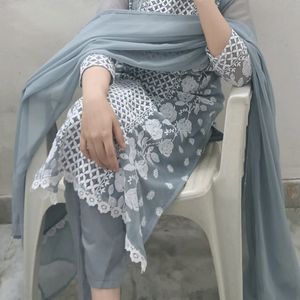 Chikankari Straight Kurta Set