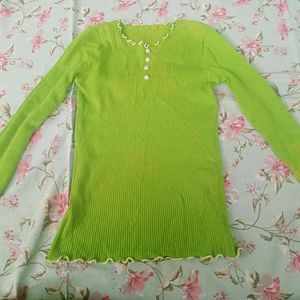 Forest green ruffled sweater